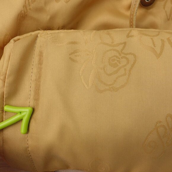 Beige Leather Nylon Backpack MEDIUM Light Italian Luxury Rose ITALY BLUMARINE - Picture 16 of 16